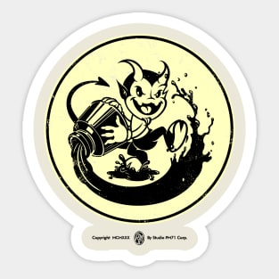 Retro Vintage Out of the Inkwell Devil Sticker